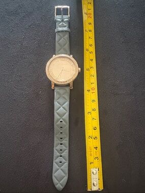 Michael Kors Quilted Strap Watch with Rose Gold Bezel